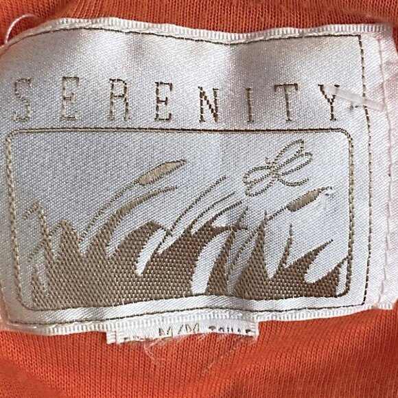 Vintage 90s Serenity Orange Full Zip Windbreaker M - Picture 6 of 10